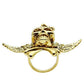 MA3W005 - Gold White Metal Ring with Top Grade Crystal  in Aurora Borealis (Rainbow Effect)