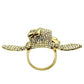 MA3W005 - Gold White Metal Ring with Top Grade Crystal  in Aurora Borealis (Rainbow Effect)