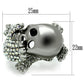 MA3W006 - Rhodium + Ruthenium White Metal Ring with Top Grade Crystal  in Aurora Borealis (Rainbow Effect)