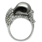 MA3W006 - Rhodium + Ruthenium White Metal Ring with Top Grade Crystal  in Aurora Borealis (Rainbow Effect)