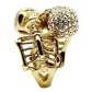 MA3W007 - Gold White Metal Ring with Top Grade Crystal  in Aurora Borealis (Rainbow Effect)