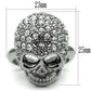 MA3W008 - Rhodium White Metal Ring with Top Grade Crystal  in Clear