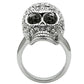 MA3W008 - Rhodium White Metal Ring with Top Grade Crystal  in Clear