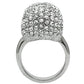 MA3W008 - Rhodium White Metal Ring with Top Grade Crystal  in Clear
