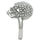 MA3W008 - Rhodium White Metal Ring with Top Grade Crystal  in Clear