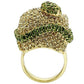 MA3W009 - Gold White Metal Ring with Top Grade Crystal  in Multi Color