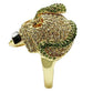 MA3W009 - Gold White Metal Ring with Top Grade Crystal  in Multi Color