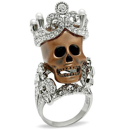 MA3W010 - Special Color White Metal Ring with Synthetic Pearl in White