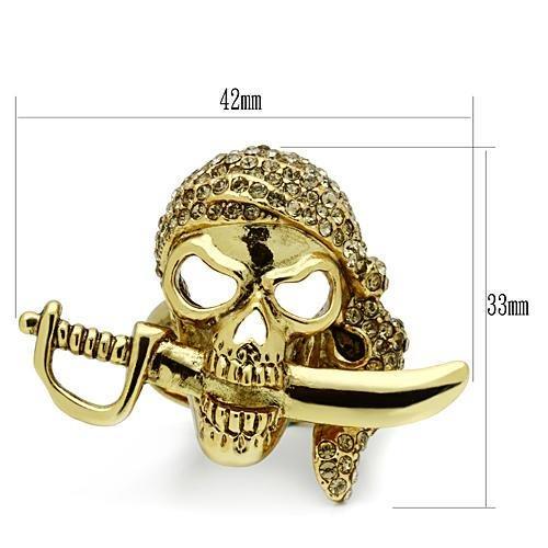 MA3W011 - Gold White Metal Ring with Top Grade Crystal  in Citrine Yellow