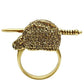 MA3W011 - Gold White Metal Ring with Top Grade Crystal  in Citrine Yellow