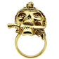MA3W012 - Gold White Metal Ring with Top Grade Crystal  in Smoked Quartz