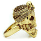 MA3W012 - Gold White Metal Ring with Top Grade Crystal  in Smoked Quartz