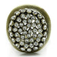 MA3W013 - Antique Copper White Metal Ring with Top Grade Crystal  in Clear