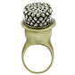 MA3W013 - Antique Copper White Metal Ring with Top Grade Crystal  in Clear