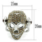 MA3W016 - Rhodium White Metal Ring with Top Grade Crystal  in Citrine Yellow