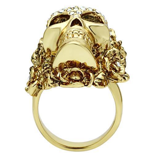 MA3W017 - Gold White Metal Ring with Top Grade Crystal  in Aurora Borealis (Rainbow Effect)