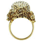 MA3W017 - Gold White Metal Ring with Top Grade Crystal  in Aurora Borealis (Rainbow Effect)