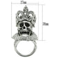 MA3W018 - Matte Rhodium & Rhodium White Metal Ring with Top Grade Crystal  in Clear