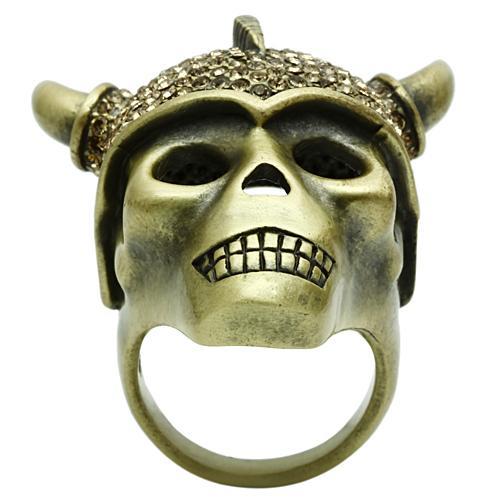 MA3W019 - Antique Copper White Metal Ring with Top Grade Crystal  in Citrine Yellow