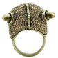 MA3W019 - Antique Copper White Metal Ring with Top Grade Crystal  in Citrine Yellow