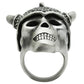 MA3W021 - Antique Silver White Metal Ring with Top Grade Crystal  in Black Diamond