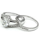 MA3W022 - Rhodium Brass Ring with AAA Grade CZ  in Clear