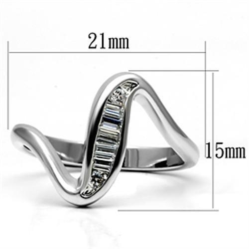 MA3W024 - Rhodium Brass Ring with AAA Grade CZ  in Clear