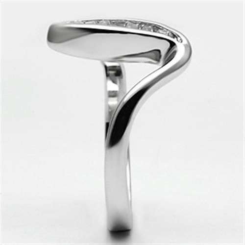 MA3W024 - Rhodium Brass Ring with AAA Grade CZ  in Clear