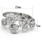 MA3W026 - Rhodium Brass Ring with AAA Grade CZ  in Clear