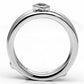 MA3W027 - Rhodium Brass Ring with AAA Grade CZ  in Clear