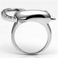 MA3W032 - Rhodium Brass Ring with Top Grade Crystal  in Clear