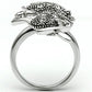 MA3W036 - Rhodium Brass Ring with Top Grade Crystal  in Clear