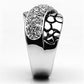 MA3W037 - Rhodium Brass Ring with AAA Grade CZ  in Clear