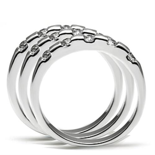 MA3W038 - Rhodium Brass Ring with AAA Grade CZ  in Clear