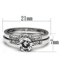 MA3W044 - Rhodium Brass Ring with AAA Grade CZ  in Clear
