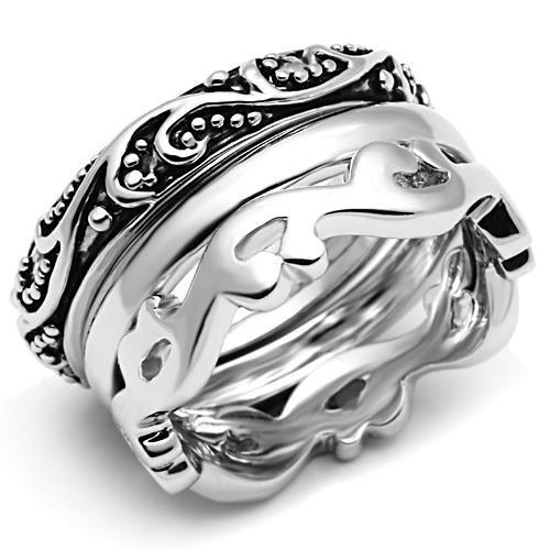 MA3W048 - Rhodium Brass Ring with No Stone