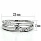 MA3W049 - Rhodium Brass Ring with AAA Grade CZ  in Clear