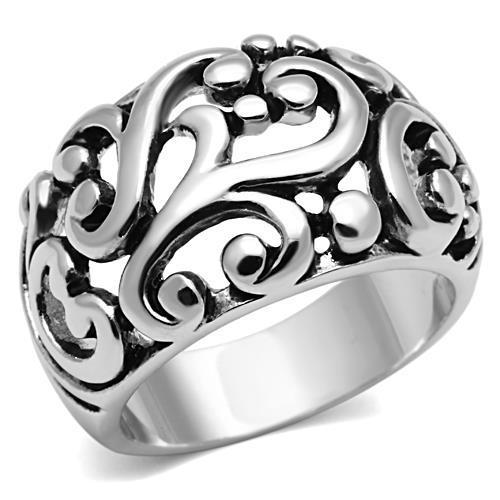MA3W052 - Rhodium Brass Ring with No Stone