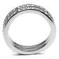 MA3W053 - Rhodium Brass Ring with Top Grade Crystal  in Clear
