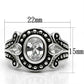 MA3W056 - Rhodium Brass Ring with AAA Grade CZ  in Clear