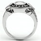 MA3W056 - Rhodium Brass Ring with AAA Grade CZ  in Clear