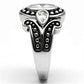 MA3W056 - Rhodium Brass Ring with AAA Grade CZ  in Clear