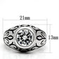 MA3W057 - Rhodium Brass Ring with AAA Grade CZ  in Clear