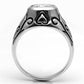 MA3W057 - Rhodium Brass Ring with AAA Grade CZ  in Clear