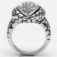 MA3W058 - Rhodium Brass Ring with Top Grade Crystal  in Clear
