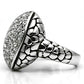MA3W058 - Rhodium Brass Ring with Top Grade Crystal  in Clear