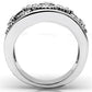 MA3W059 - Rhodium Brass Ring with AAA Grade CZ  in Clear