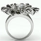 MA3W060 - Rhodium Brass Ring with AAA Grade CZ  in Clear