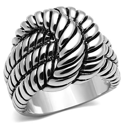 MA3W061 - Rhodium Brass Ring with No Stone