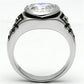 MA3W062 - Rhodium Brass Ring with AAA Grade CZ  in Clear